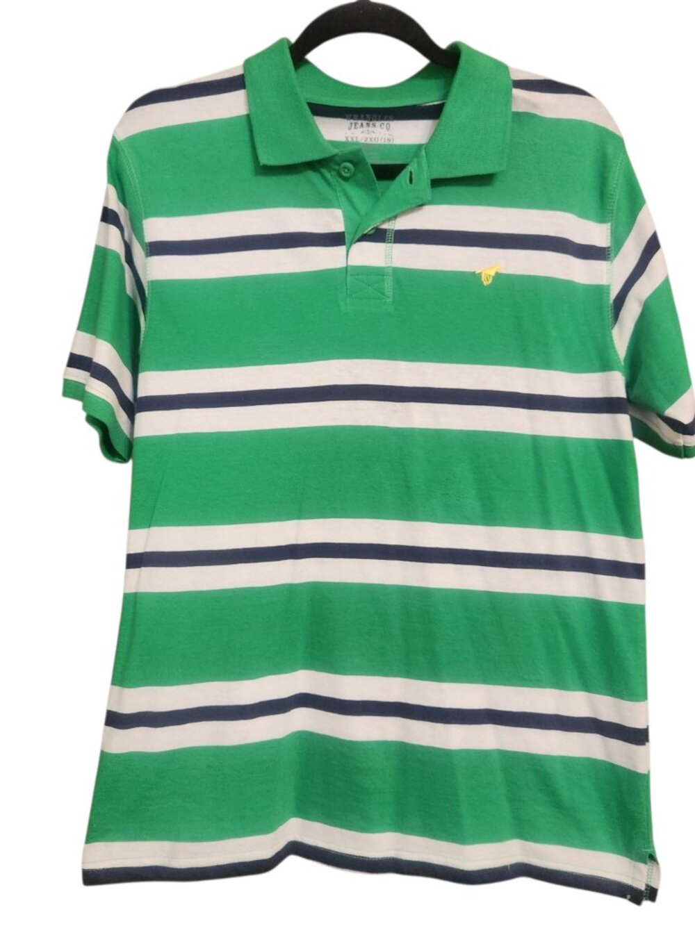 Wrangler Jeans Co Green Stripe Polo Shirt Size XXL (18)